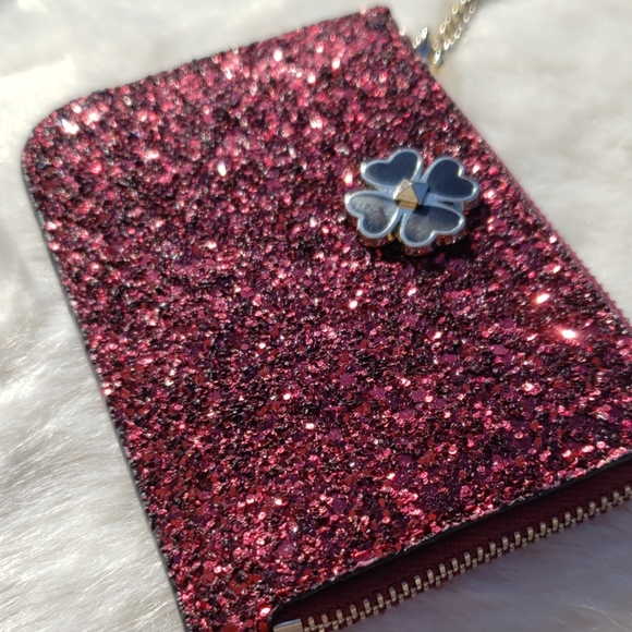 ♠️NWT♠️KATE SPADE BLACK CHERRY GLITTER WALLET - Picture 6 of 6